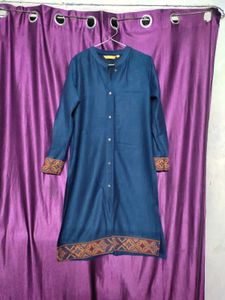 🌸 Blue Kurta Himachali Embroidery