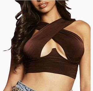 Sexy Crisscross Halter Summer Crop Tank Top
