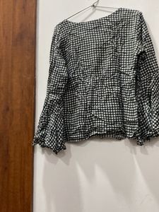 Black Bell Sleeves Top