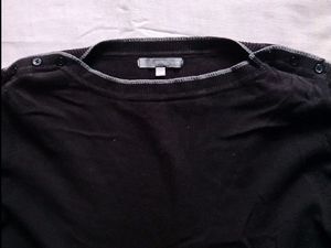Black Boat Neck Sweatshirt