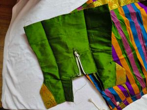 Green &amp; Gold Sari Blouse
