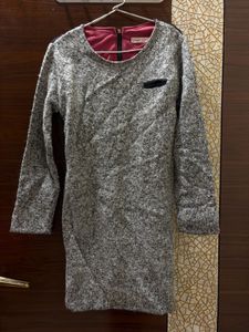 Gray Knit Mini Dress