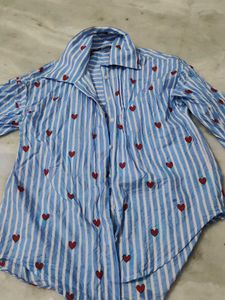 Printed Blue Shirt For Women