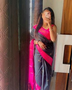 Black & Pink Silk Saree