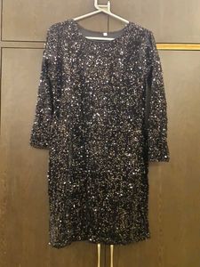 Sparkling Black Sequin Party Dress