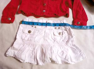 V, Beautiful Baby Girl Dress Red Jacket Nd, Skirt