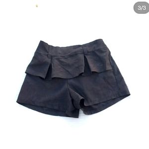 Pleated Black Party Shorts