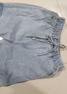 Light Wash Denim Cargo Pants