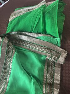 Gold Sequin Blouse Heavy Saree