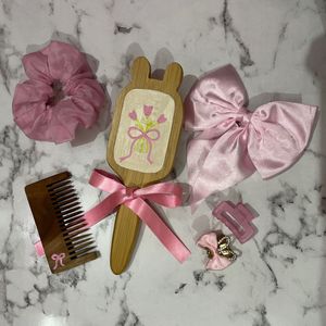 combo🩷Coquette Hair Brush Pink🎀🌷