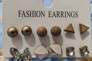 Set Of Six Stud Earrings