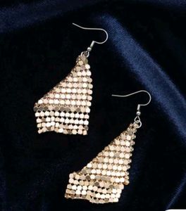 Gold Mesh Drop Earrings