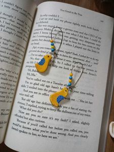 Handmade Cute Bird Clay Earrings