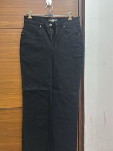 Black Denim Long Skirt