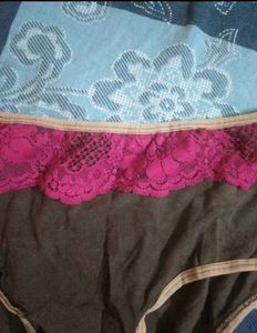 Lace Trim Brown Ladies Panty