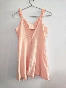 Peach Sundress with Ruffle Straps
