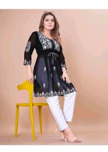 Black Chikankari Kurti
