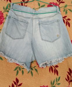 Malachi Distressed Light Blue Shorts (Women)