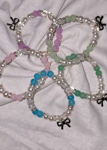 COMBO OF 5 PASTEL Beaded Charm Bracelets❤️
