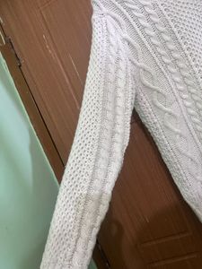 White Long Sweater Top