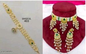 Choker and Earrings With Combo mathapatti,mangtika