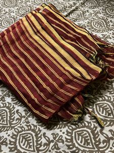 Striped Maroon Saree