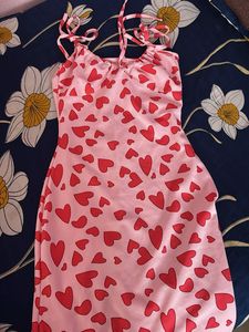 Heart Print body con dress