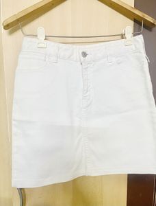White Denim Skirt