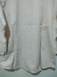 Auburn Hill Pastel Orange White Striped Formal Shi
