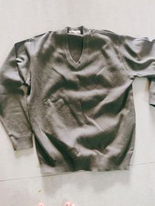 Vintage Gray V-Neck Sweater