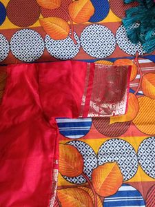 red and golden blouse