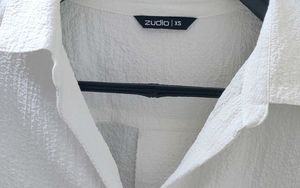 White Textured Puff Sleeve Top