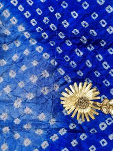 Blue Gotta Patti Bandhani Art Silk Palazzo Suit