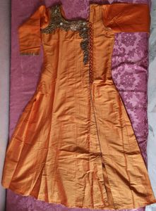 Mustard Yellow A-Line Kurta Gown Dress