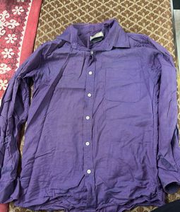 Purple Striped Button-Down Shirt