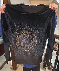 Versace Style Black T-Shirt