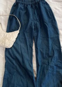 Korean Blue Y2k Trousers.