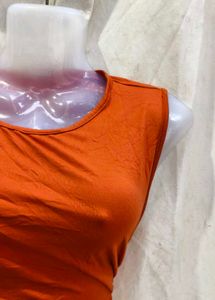 Orange Sleeveless Crop Top
