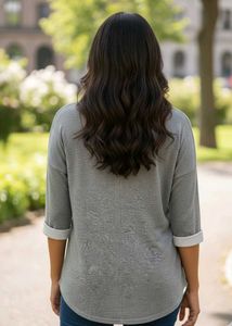 Imported Comfortable Gray Tunic Top