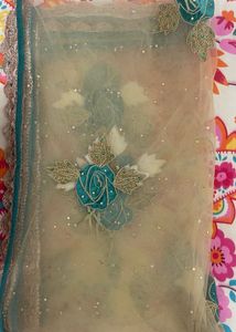 Embroidered Net Dupatta