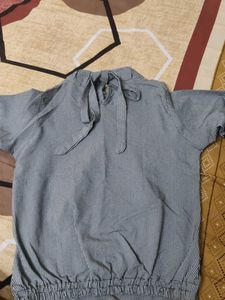 Striped Blouse with Floral Embroidery