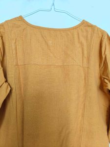 Mustard Embellished Kurta