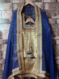 Rich Gold &amp; Navy Blue Wedding Suit
