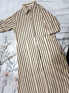 Striped Button-Down Dress