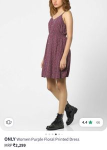 ONLY Women Purple Floral Printed Dress