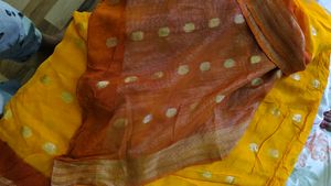 Yellow &amp; Orange Sari with Blouse