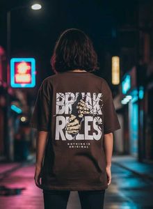Brown Graphic Print Tee