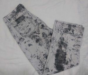 Lavender,Black Print Jeans
