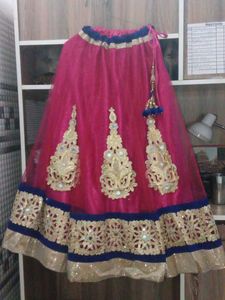 Pink Embellished Ethnic Skirt