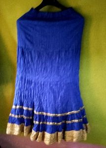 Royal Blue Heavy Zaria Embroidered Mermaid Skirt